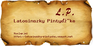 Latosinszky Pintyőke névjegykártya